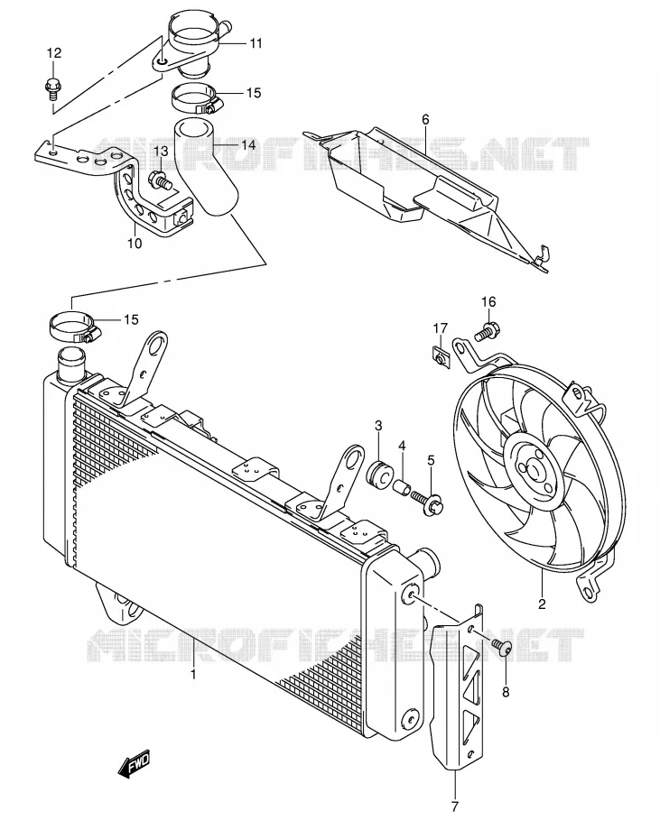 RADIATOR Suzuki MOTO 1000 SV 2004  SV1000U1K4(E2)
