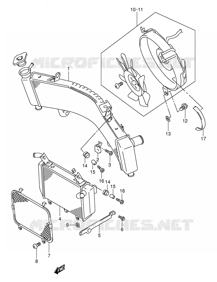 RADIATOR Suzuki MOTO 1000 TL-R 1999  TL1000RX(E2)