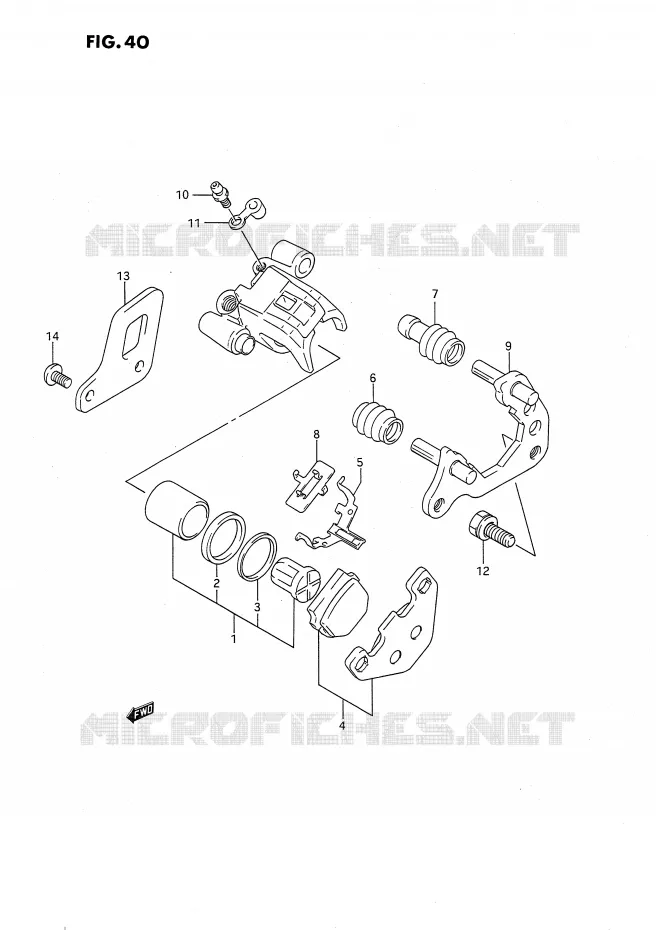 REAR CALIPER (MODELE L/M/N/P/R/S) Suzuki MOTO 80 RM 1988  RM80XJ(E2)