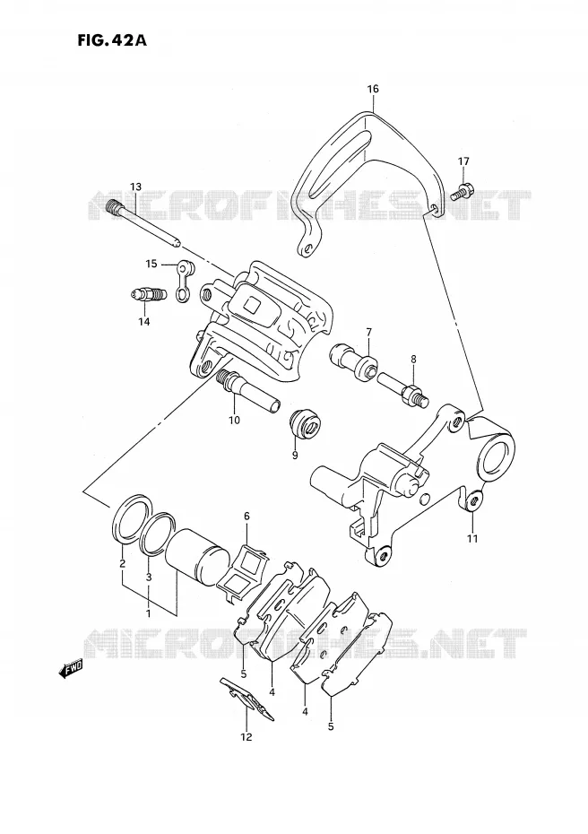 REAR CALIPER (MODELE L/M) Suzuki MOTO 250 RMX 1993  RMX250P(E3)