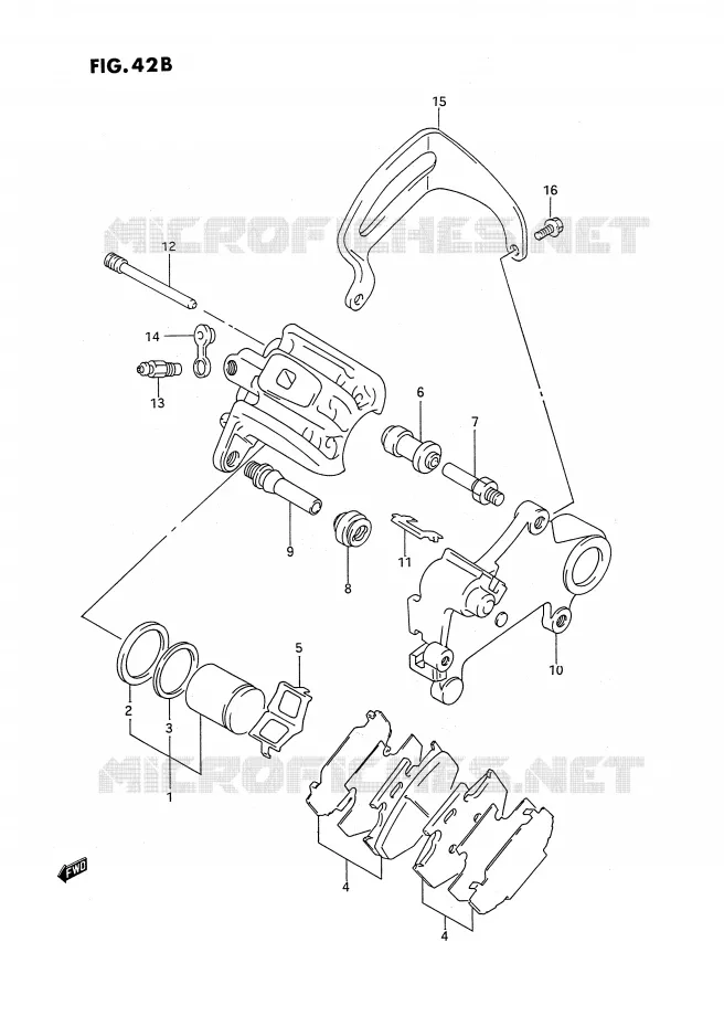 REAR CALIPER (MODELE N) Suzuki MOTO 250 RMX 1993  RMX250P(E3)