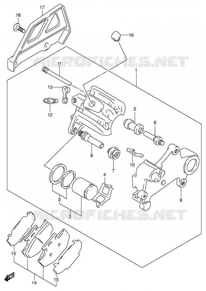 REAR CALIPER Suzuki MOTO 250 DR-Z 2003  DR-Z250K3(E24)
