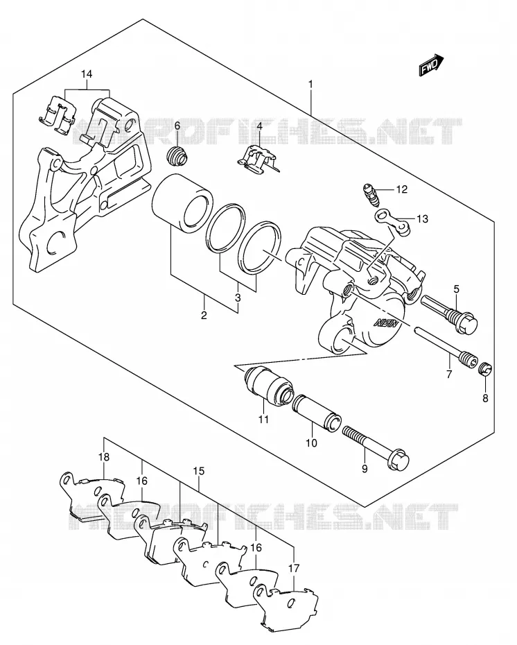 REAR CALIPER (VOIR NOTE) Suzuki MOTO 650 SV-S 2003  SV650SUK3(E2)