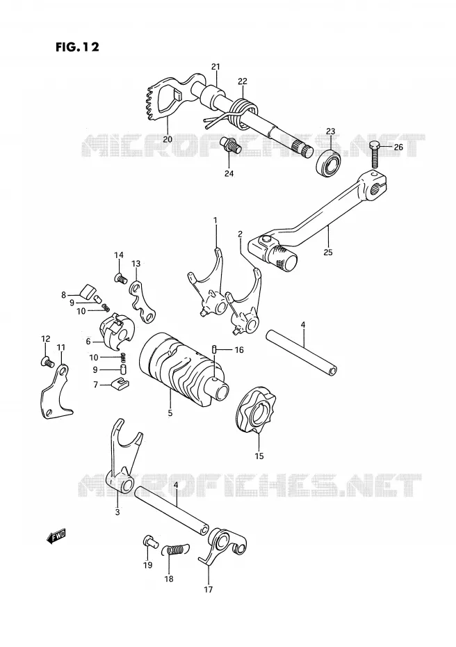SCHAKELEN ASSY (MODELE G/H/J) Suzuki MOTO 80 RM 1993  RM80P(E3)