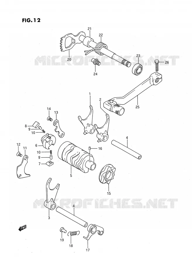 SCHAKELEN ASSY (MODELE G/H/J) Suzuki MOTO 80 RM 1993  RM80XP(E2)