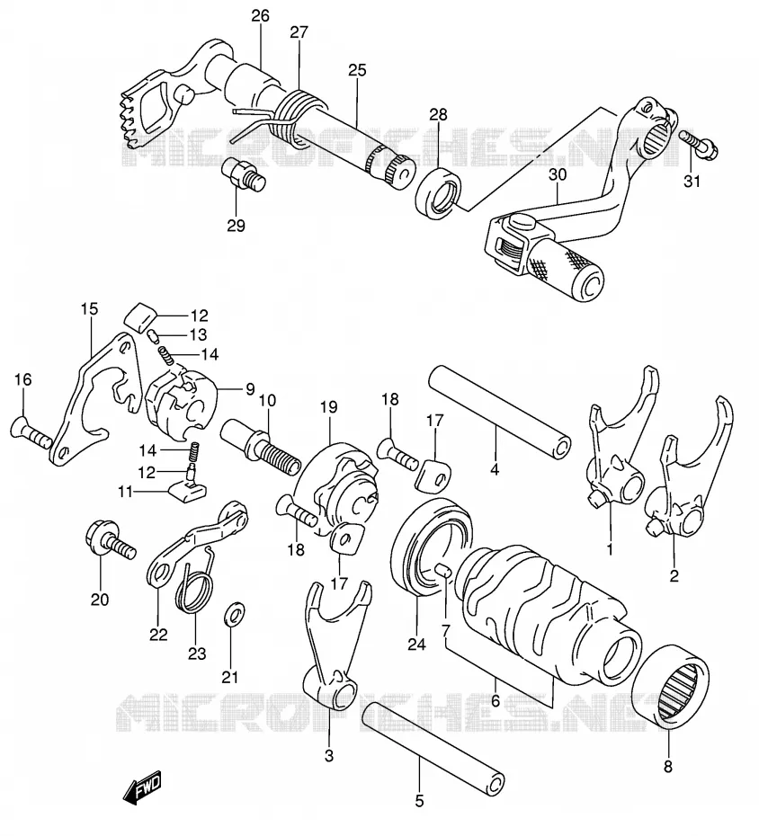 SCHAKELEN ASSY (MODELE K5/K6) Suzuki MOTO 85 RM 2005  RM85LK5(P3/P28)