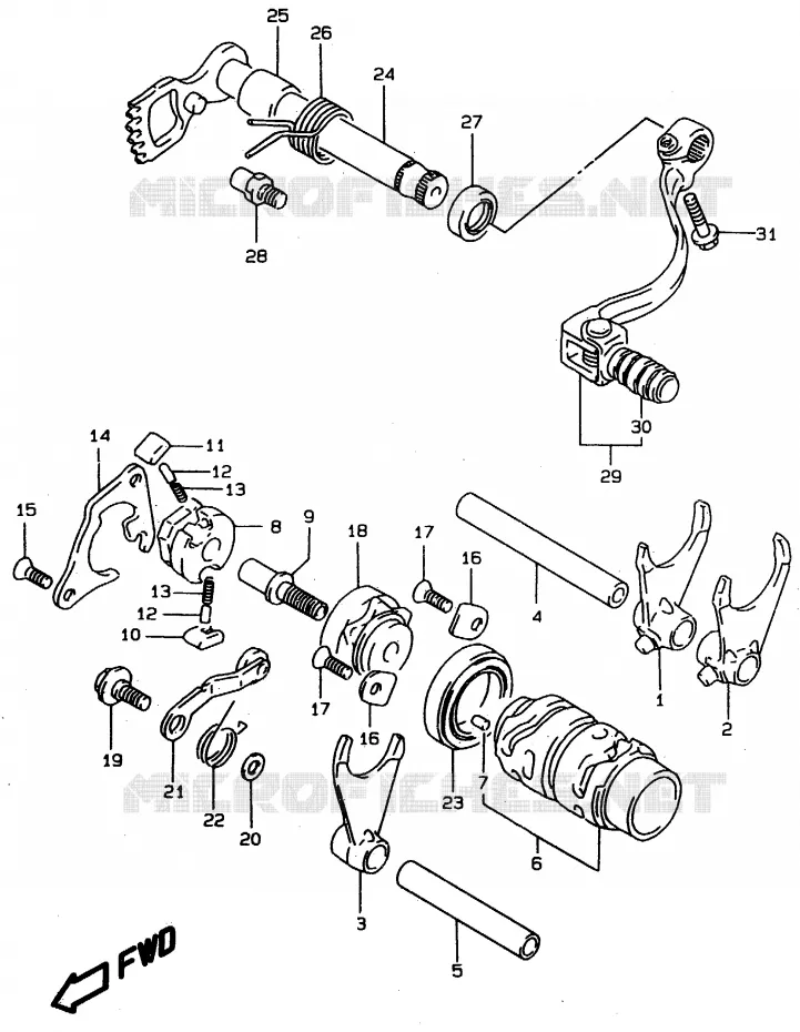 SCHAKELEN ASSY Suzuki MOTO 80 RM 1996  RM80XT(T/V/W)