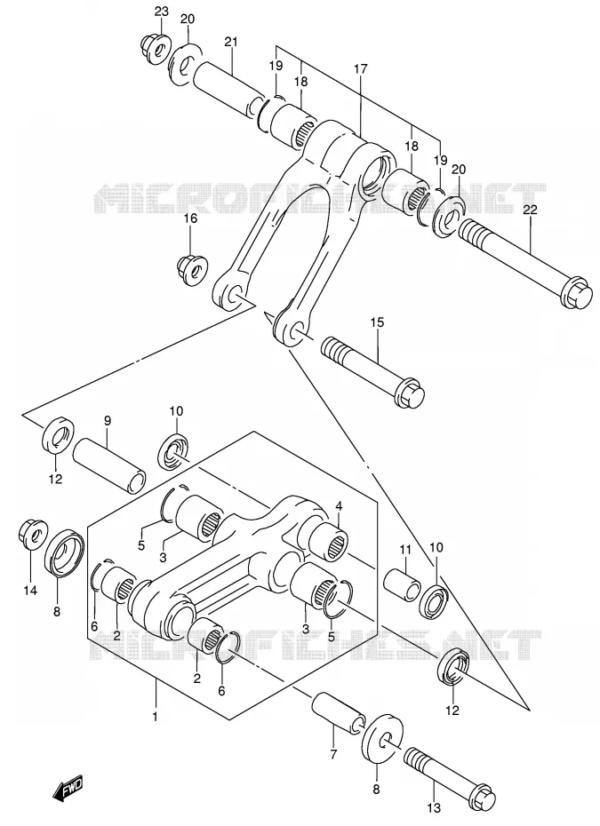 SCHOKBREKER AANEENSCHAKELING (MODELE K4/K5/K6) Suzuki MOTO 85 RM 2004  RM85K4(P3/P28)