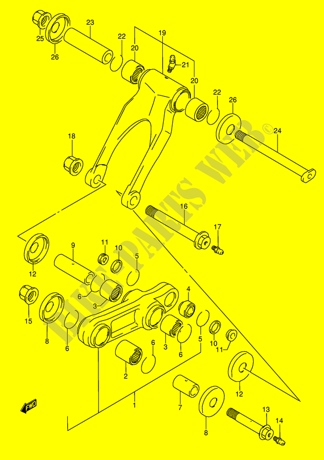 SCHOKBREKER AANEENSCHAKELING (MODELE M/N/S/T) voor Suzuki RMX 250 1996