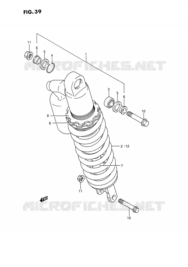 SCHOKDEMPER (MODELE K/L) Suzuki MOTO 250 RMX 1991  RMX250M(E3)