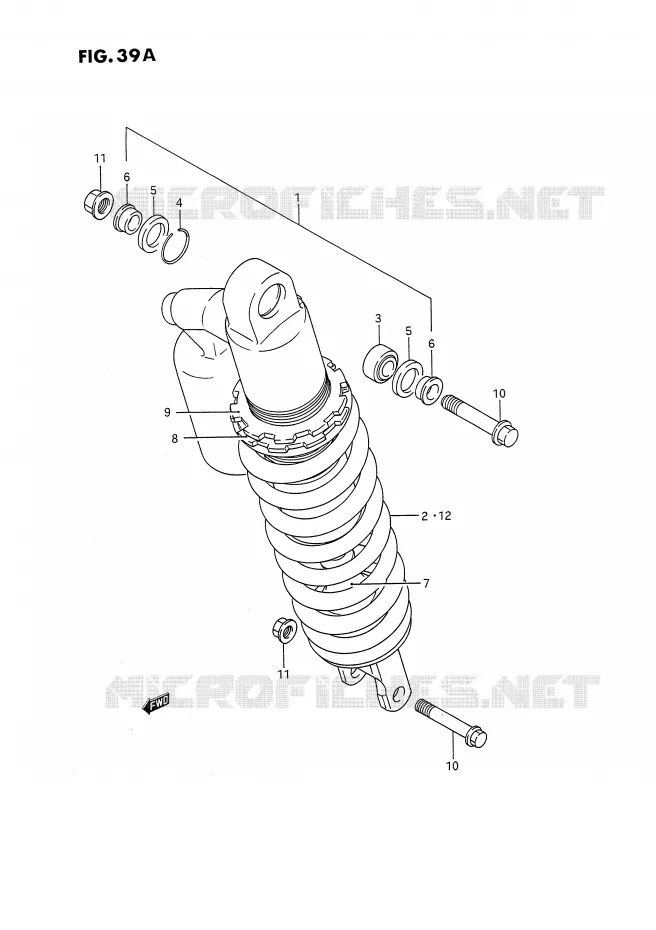 SCHOKDEMPER (MODELE M/N) Suzuki MOTO 250 RMX 1989  RMX250K(E3)