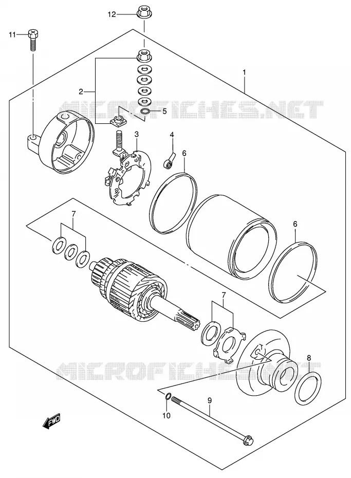 STARTMOTOR Suzuki MOTO 250 DR-Z 2002  DR-Z250K2(E24)