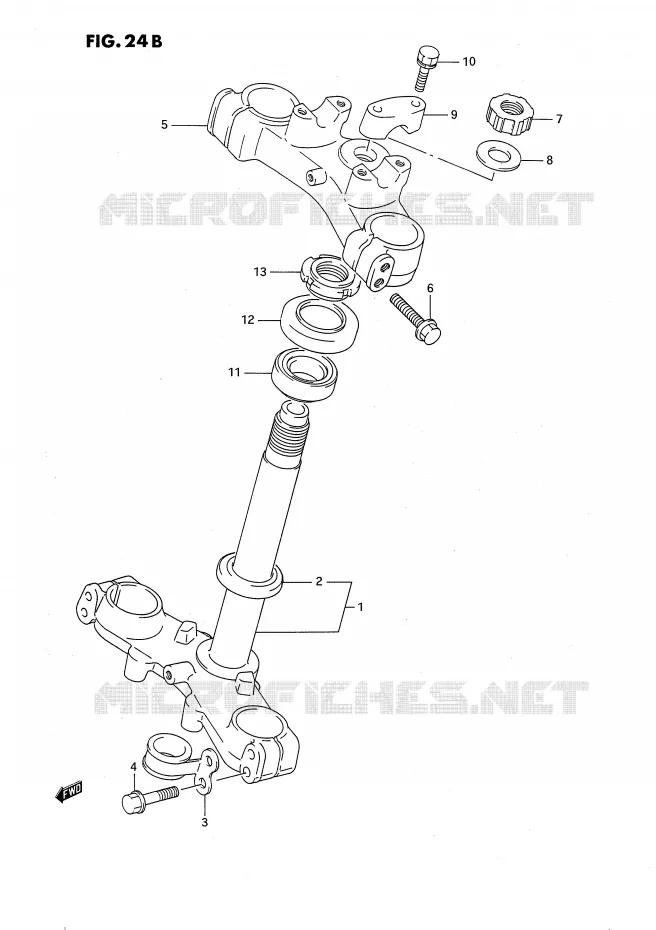 STUURKOLOM (MODELE L/M/N/P/R/S) Suzuki MOTO 80 RM 1987  RM80XH(E2)