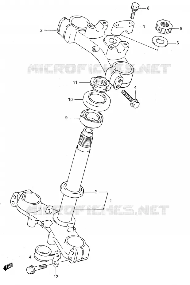 STUURKOLOM (MODELE L/M/N/P/R/S) Suzuki MOTO 80 RM 1995  RM80S(E28)