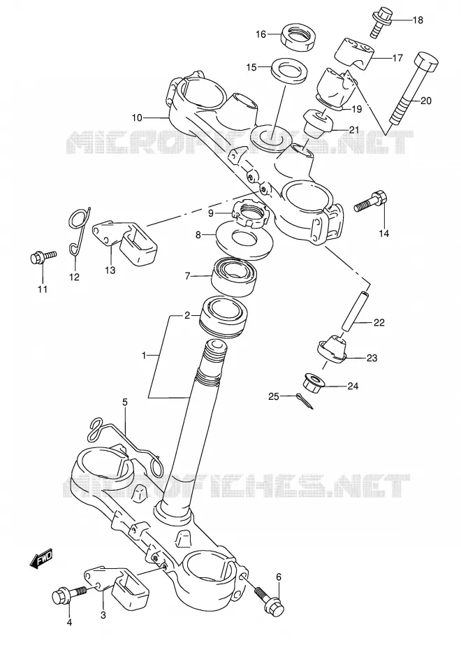 STUURKOLOM (MODELE M/N) Suzuki MOTO 250 RMX 1991  RMX250M(E1)