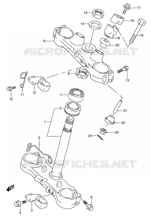 STUURKOLOM (MODELE S) Suzuki MOTO 250 RMX 1996  RMX250T(E1)