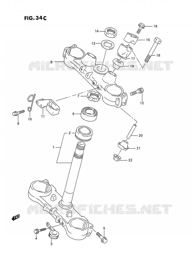 STUURKOLOM (MODELE T) Suzuki MOTO 250 RMX 1996  RMX250T(E3)