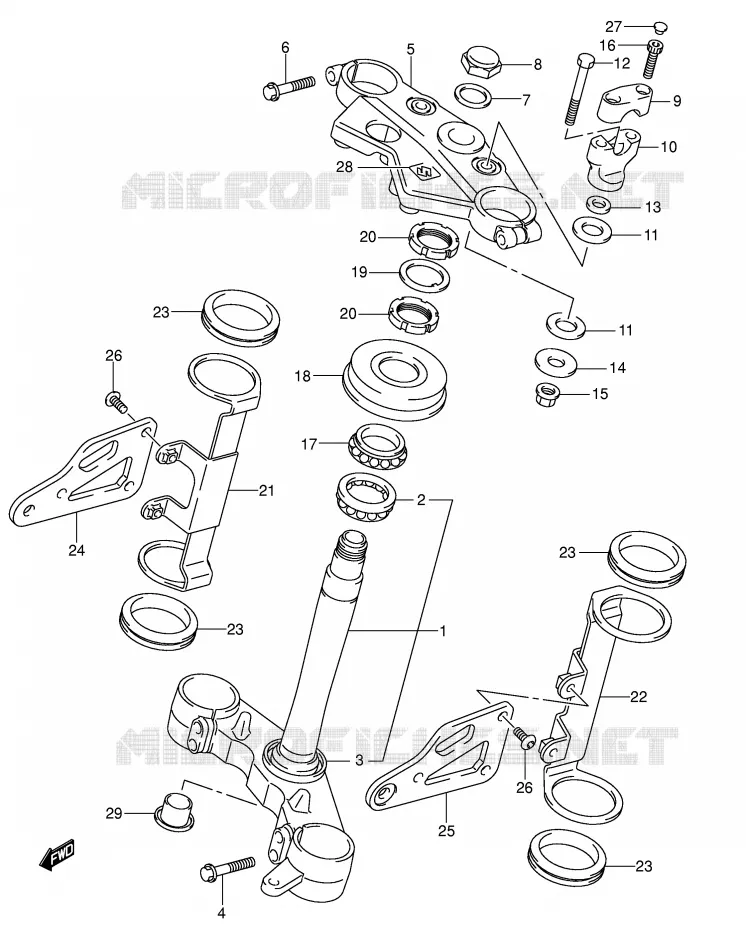STUURKOLOM (SV1000/U1/U2) Suzuki MOTO 1000 SV 2004  SV1000K4(E2)