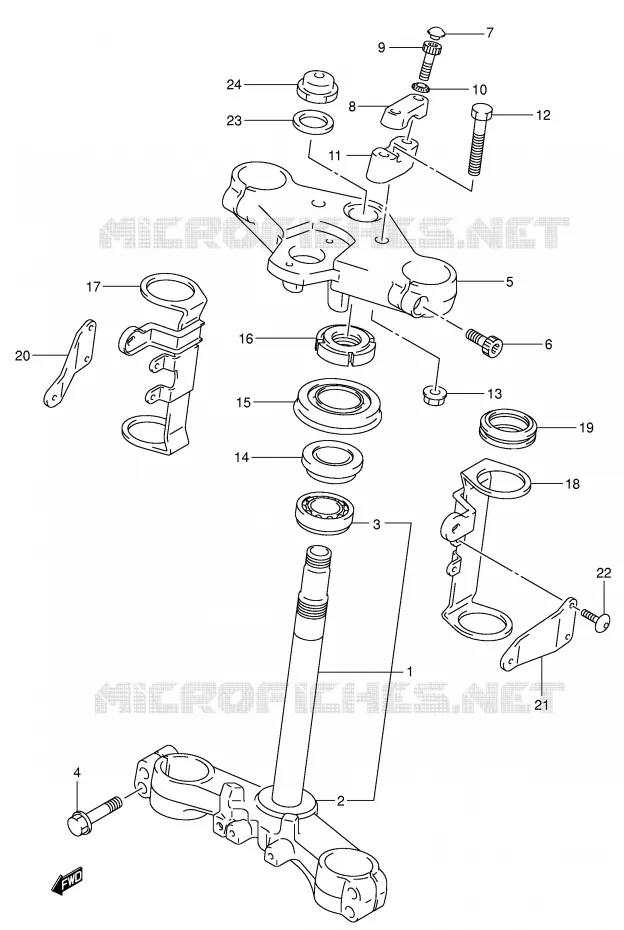 STUURKOLOM (SV650X/UX/Y/UY) Suzuki MOTO 650 SV 1999  SV650X(E2)
