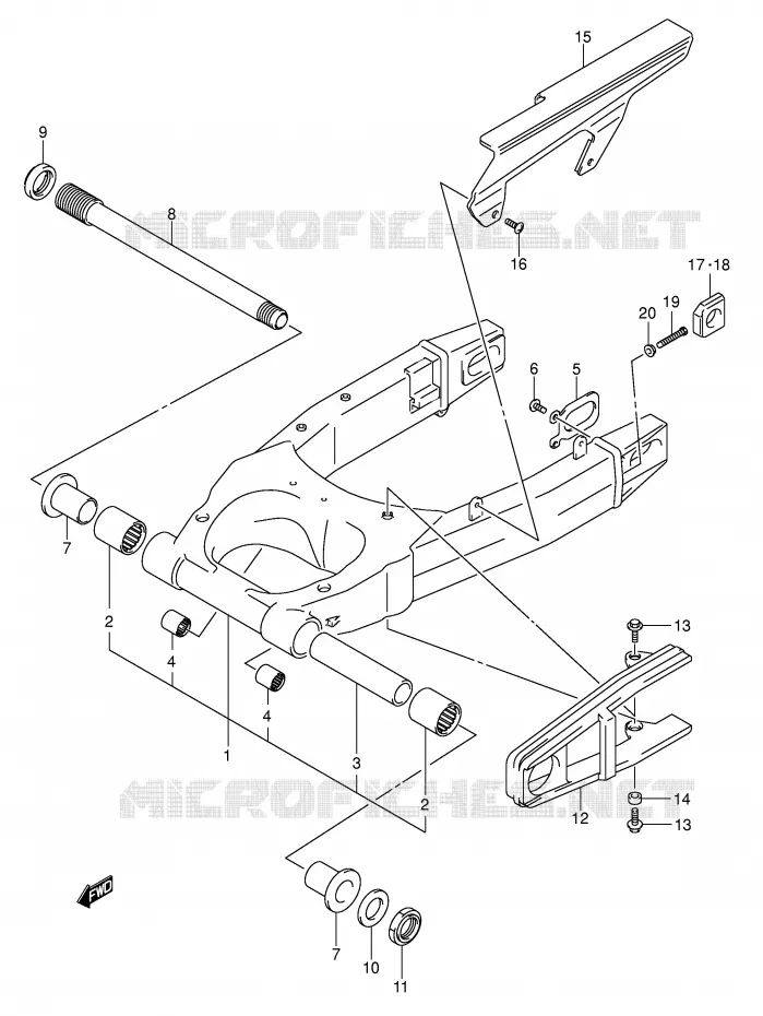 SWINGARM (MODELE K3/K4) Suzuki MOTO 1000 SV 2005  SV1000S2K5(E2)