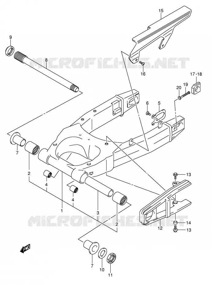 SWINGARM (MODELE K5) Suzuki MOTO 1000 SV 2003  SV1000U1K3(E2)