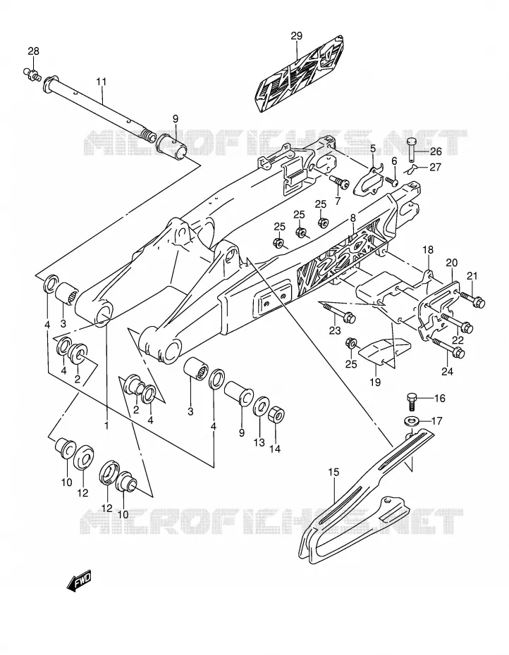 SWINGARM (MODELE S/T) Suzuki MOTO 250 RMX 1989  RMX250K(E1)