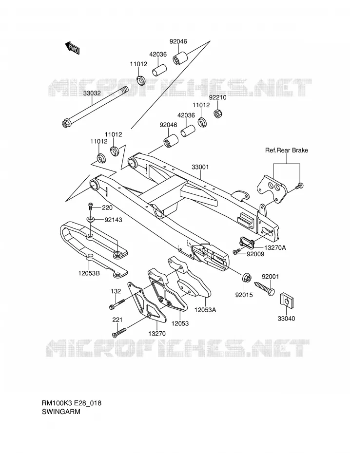 SWINGARM Suzuki MOTO 100 RM 2003  RM100K3(E28)