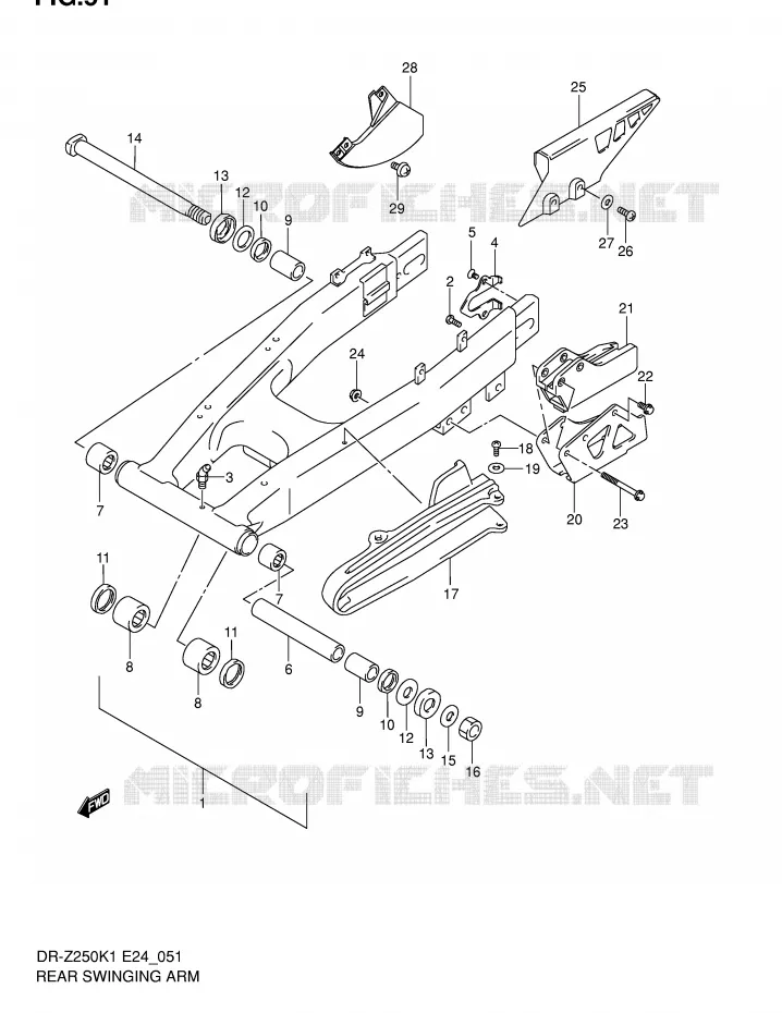 SWINGARM Suzuki MOTO 250 DR-Z 2003  DR-Z250K3(E24)