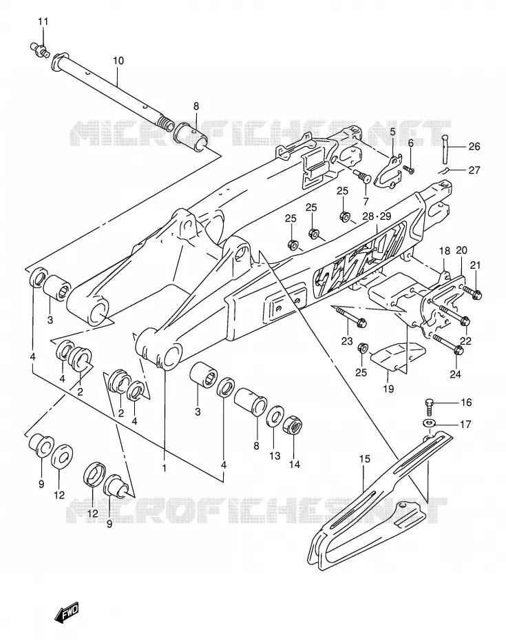 SWINGARM Suzuki MOTO 250 RMX 1998  RMX250W(E1)