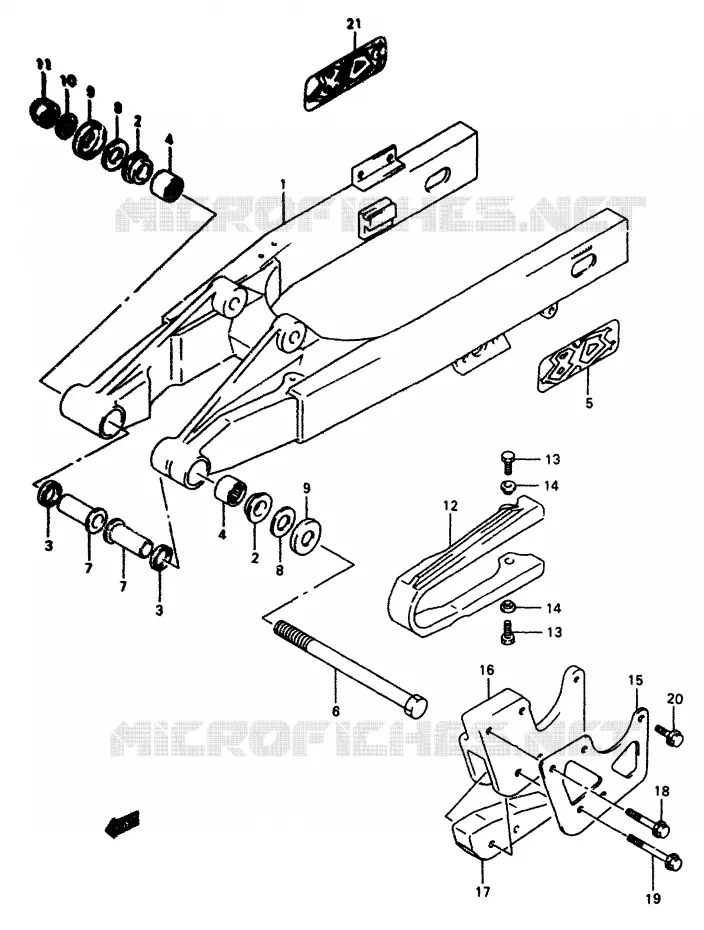 SWINGARM Suzuki MOTO 80 RM 1997  RM80V(T/V)