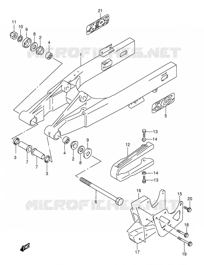 SWINGARM Suzuki MOTO 80 RM 1999  RM80X(E3/E28)