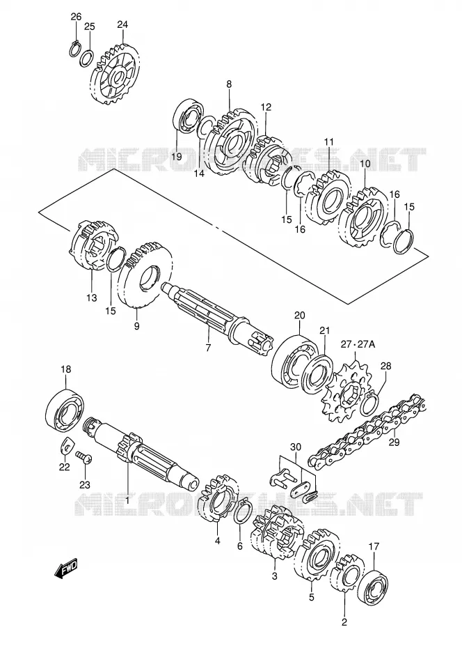 TRANSMISSION Suzuki MOTO 80 RM 1996  RM80T(E3/E28)