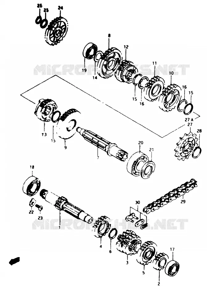 TRANSMISSION Suzuki MOTO 80 RM 1996  RM80T(T/V)