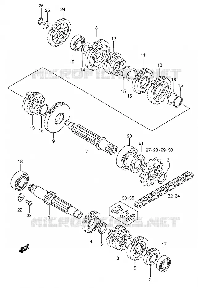 TRANSMISSION Suzuki MOTO 85 RM 2006  RM85LK6(P3/P28)