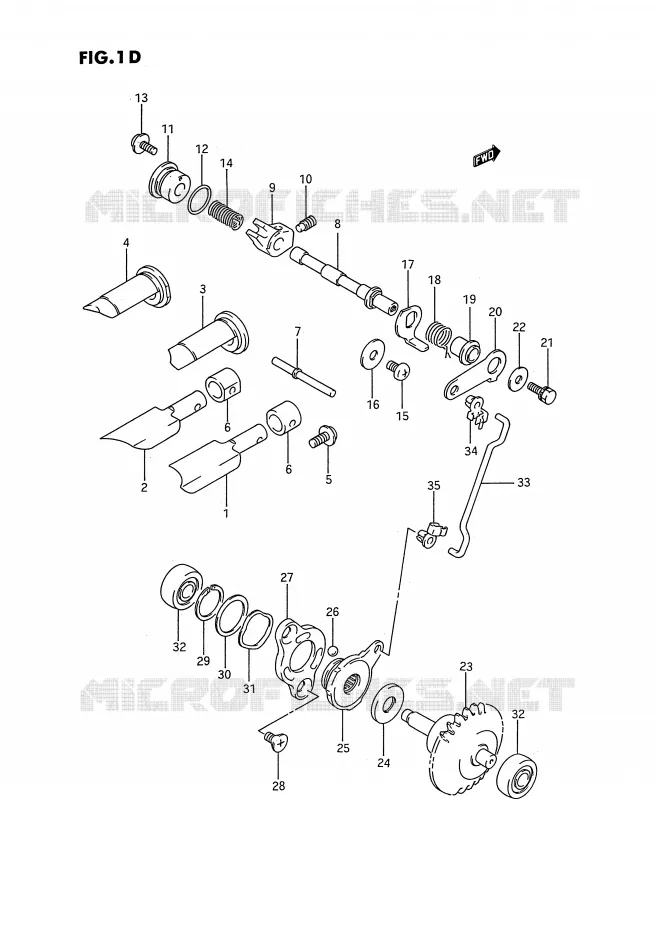 UITLAATKLEP (MODELE K/L/M/N/P/R/S) Suzuki MOTO 80 RM 1992  RM80N(E3)