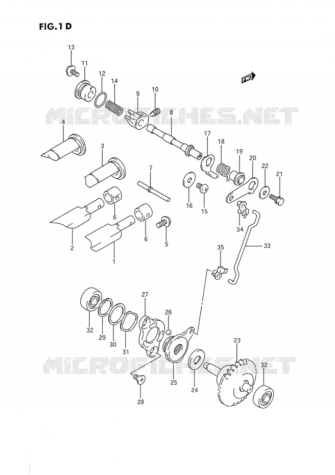 UITLAATKLEP (MODELE K/L/M/N/P/R/S) Suzuki MOTO 80 RM 1994  RM80XR(E2)