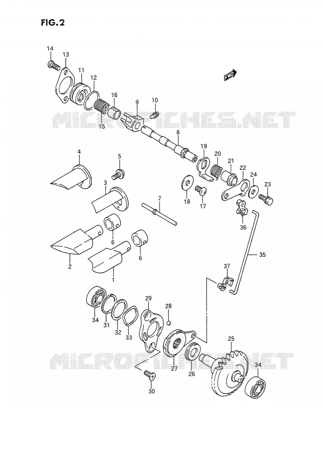 UITLAATKLEP (MODELE K) Suzuki MOTO 250 RMX 1992  RMX250N(E3)