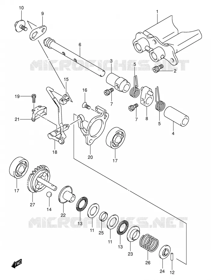 UITLAATKLEP (MODELE K3) Suzuki MOTO 125 RM 2004  RM125K4