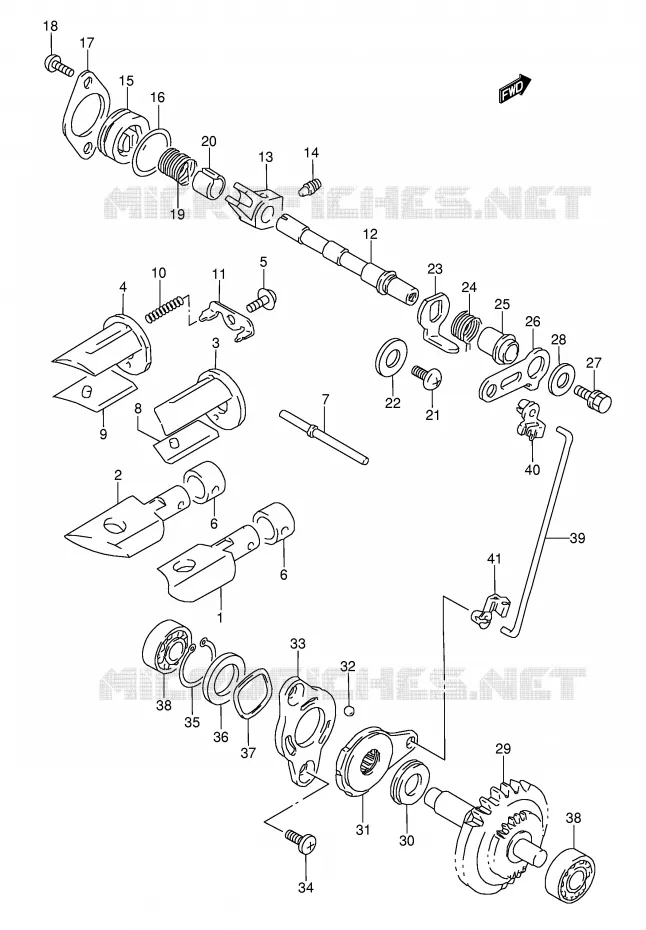 UITLAATKLEP (MODELE L/M/N) Suzuki MOTO 250 RMX 1992  RMX250N(E1)