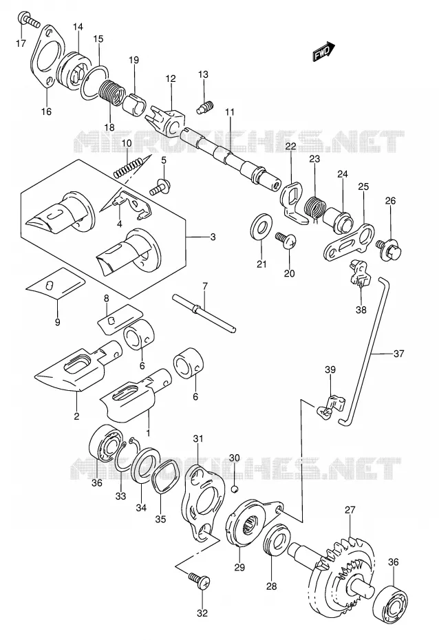 UITLAATKLEP (MODELE S/T) Suzuki MOTO 250 RMX 1990  RMX250L(E1)