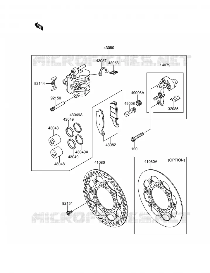 VOOR REM Suzuki MOTO 250 RM-Z 2004  RM-Z250K4(E28)