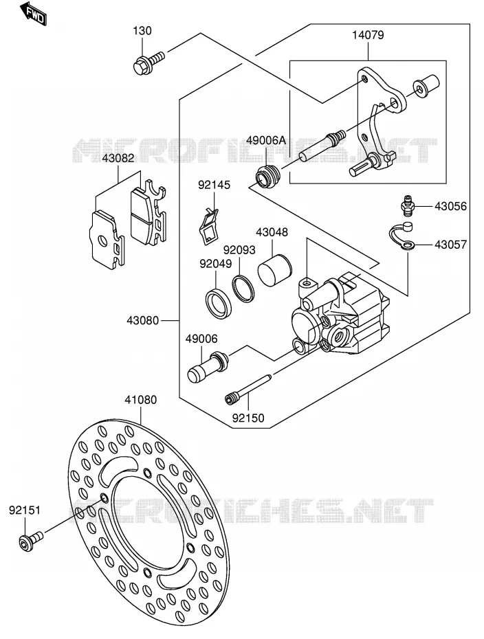 VOOR REM Suzuki MOTO 65 RM 2004  RM65K4(E21)
