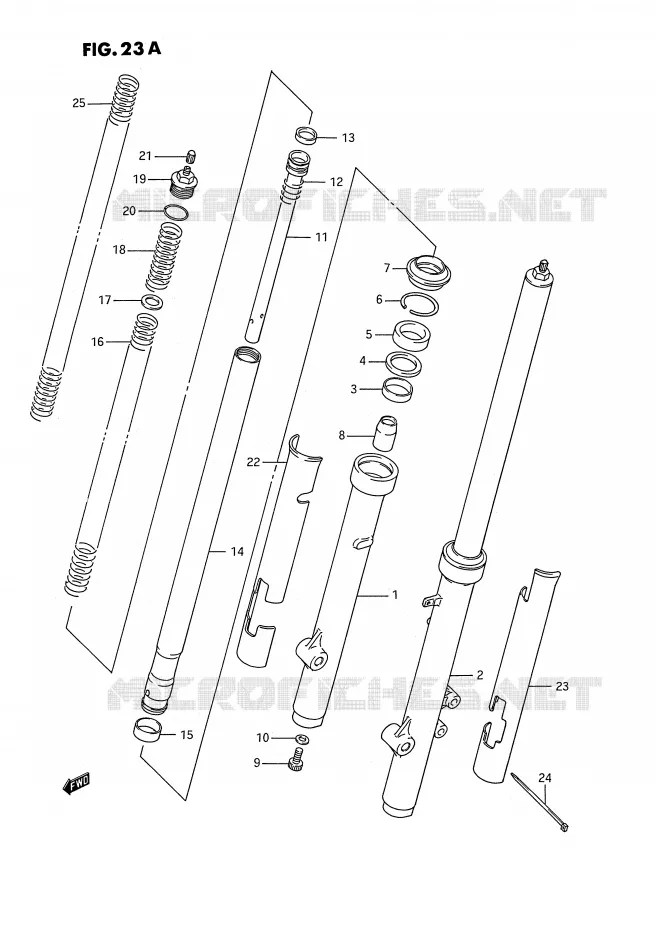 VOORVORK (MODELE K) Suzuki MOTO 80 RM 1990  RM80L(E3)
