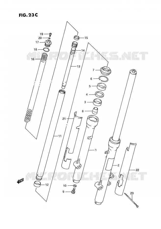 VOORVORK (MODELE S) Suzuki MOTO 80 RM 1985  RM80F(E3)