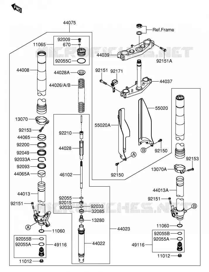 VOORVORK Suzuki MOTO 250 RM-Z 2004  RM-Z250K4(E24)