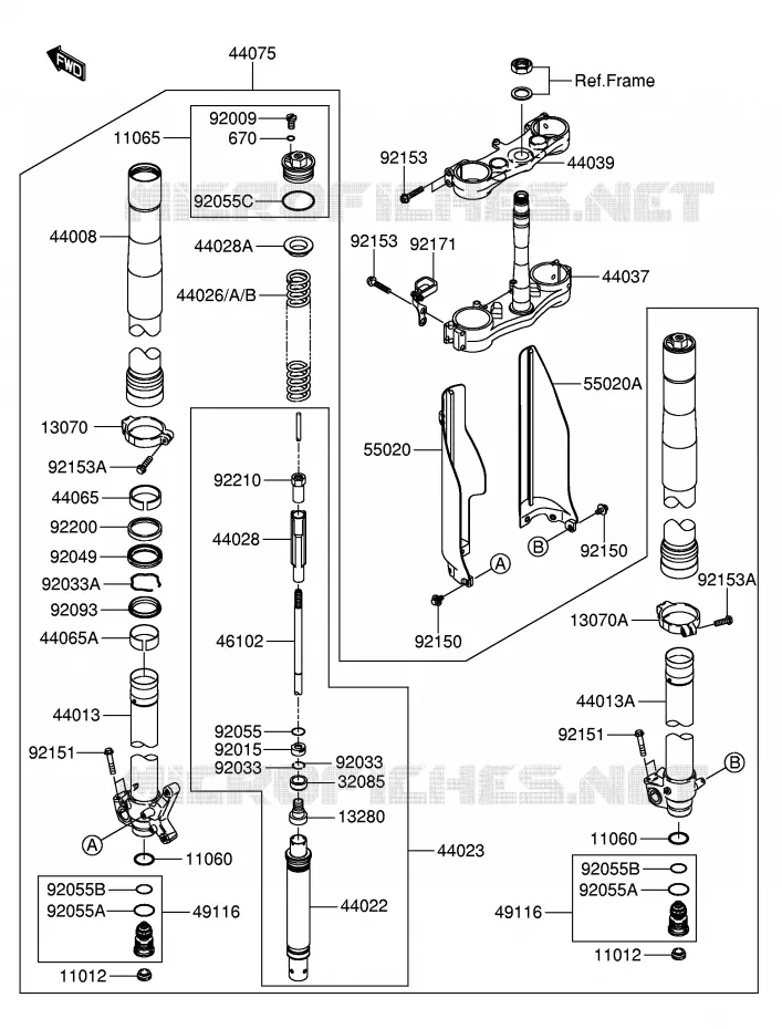 VOORVORK Suzuki MOTO 250 RM-Z 2005  RM-Z250K5(E19)
