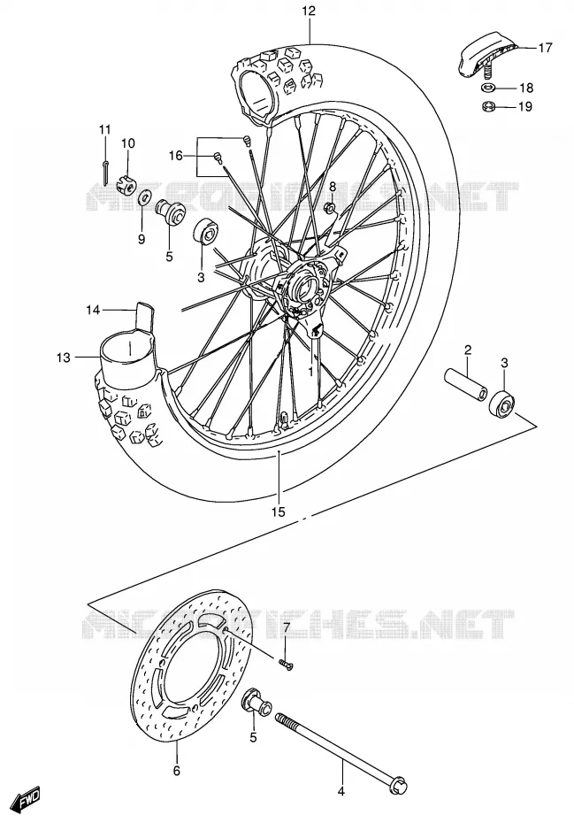 VOORWIEL (RM85LK3/LK4) Suzuki MOTO 85 RM 2005  RM85LK5(P3/P28)