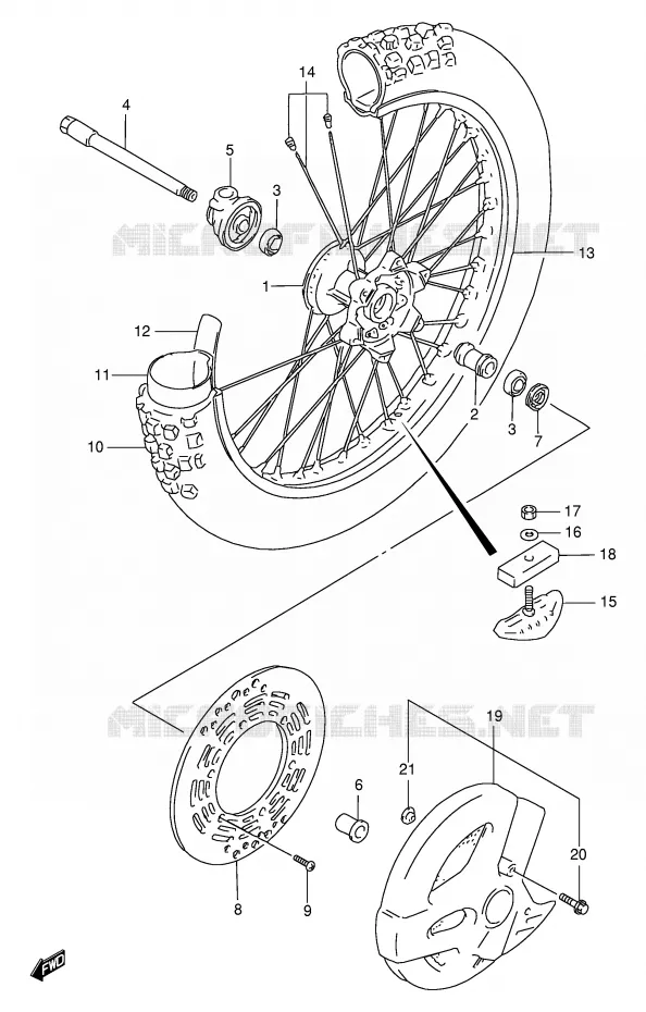VOORWIEL Suzuki MOTO 250 RMX 1997  RMX250V(E1)