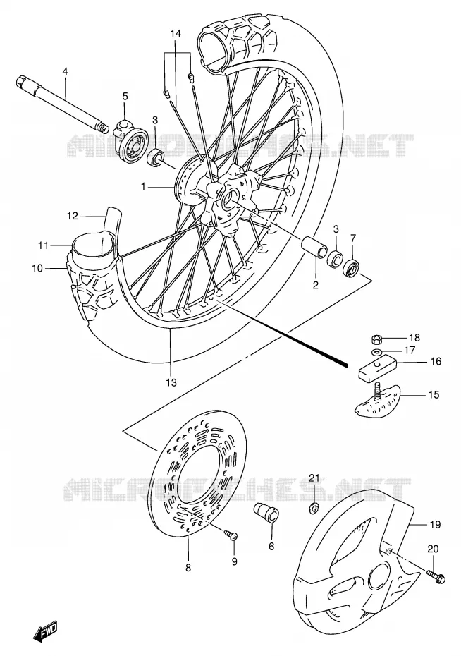 VOORWIEL Suzuki MOTO 250 RMX 1998  RMX250SW(E24)