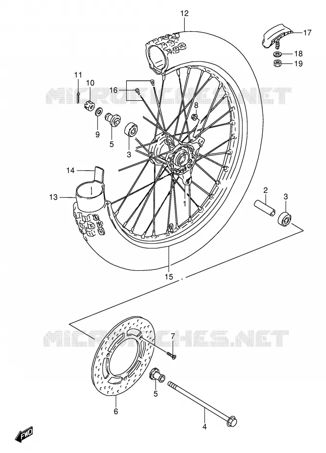 VOORWIEL Suzuki MOTO 80 RM 1996  RM80T(E24)